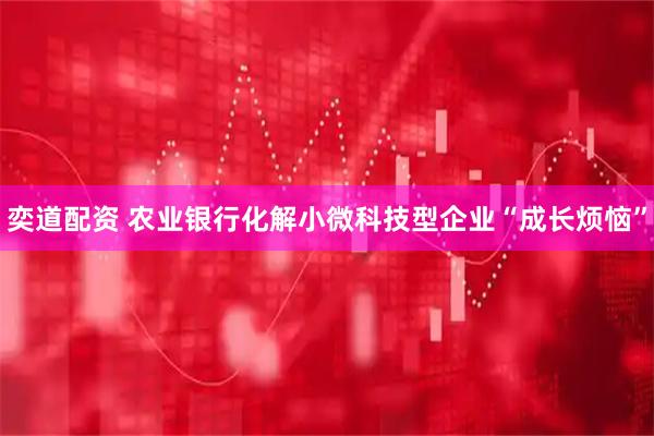 奕道配资 农业银行化解小微科技型企业“成长烦恼”
